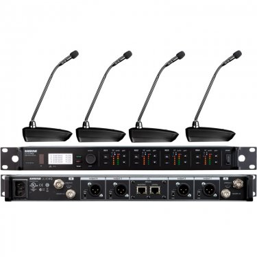 Shure ULXD84Q/MX410 舒尔一拖四无线数字会议话筒 无线数字鹅颈话筒 一拖四无线会