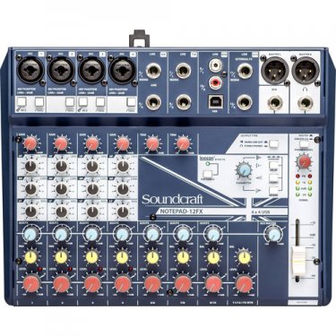 声艺,Notepad-12FX,带效果调音台,Soundcraft,直播调音台,乐队调音台,乐器调音台,声艺